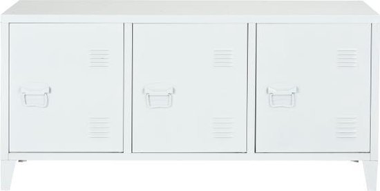 Meubilaire - Kast - Locker - Design - Metaal - Wit - 58x120x40cm | bol.com