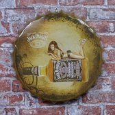 Jack Daniels, Vintage, Retro, Mancave, Wand Decoratie, Bottle Cap, Bierdopje, Tekst, Metalen bord, Grappig, 35 cm, Mannen Cadeau, Bar, Cafe, Bierdop