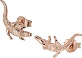 CLUSE 925 Sterling Zilveren Force Tropicale Alligator Oorbellen  - Roségoud
