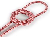Strijkijzersnoer Rood & Wit - rond - zigzag patroon - 2-polig - ø 6.2mm