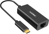A-KONIC© USB-C Naar Ethernet Lan Netwerk Adapter | USB C To Internet RJ45 Poort | 10/100/1000 Mbps | Apple Macbook Pro | Dell XPS | Lenovo | Samsung | Chromebook | HP | Zwart