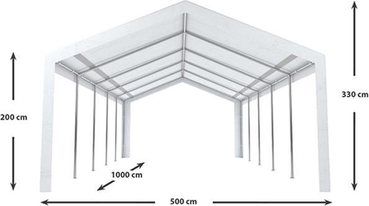 Partytent 6x12m premium gegalvaniseerde buizen