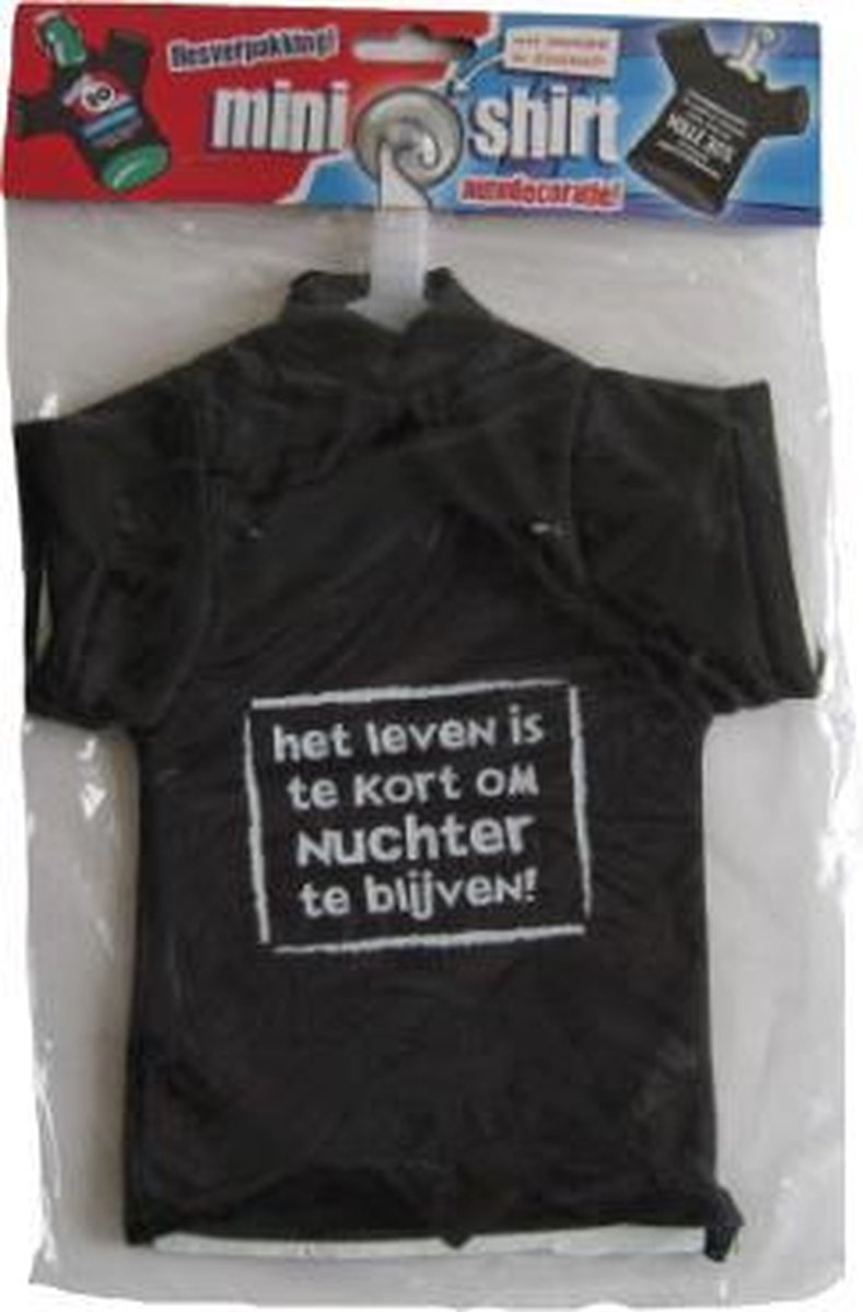 Zwart mini T-Shirt: Het leven is te kort om nuchter te blijven. Inculsief  zuignap. | bol.com