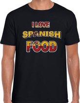 I love Spanish food t-shirt zwart voor heren S