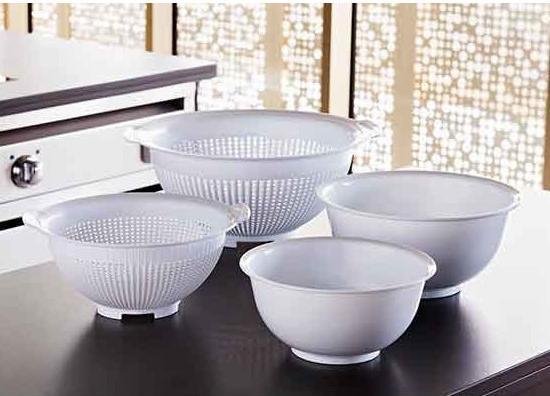 Witte kunststof vergiet 23 cm - Plastic vergieten keuken accessoires - Horeca/Restaurant kwaliteit - Merkloos