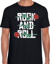 Rock and Roll t-shirt zwart voor heren XL