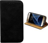 Bookcase PU Lederlook voor Samsung S6 Edge Plus Zwart