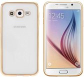 Backcover Clear Bumperlook voor Samsung J3 2016 Goud