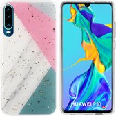 BackCover Marble Glitter voor Huawei P30 Grijs