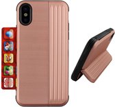 Card Stand Hoesje voor Apple iPhone Xs Max Rose Goud