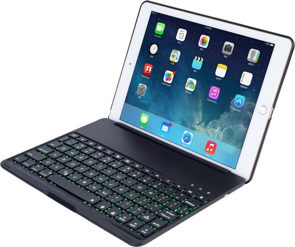 iPad Air 2 Case met Bluetooth verlicht toetsenbord Zwart | bol
