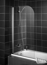 Saqu Viloma Badvouwwand - 80x140cm - Chroom - Helder Glas