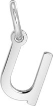 Lucardi Dames Zilveren hanger alfabet - Hanger - 925 Zilver - Zilverkleurig