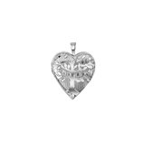 Lucardi Dames Zilveren hanger medaillon hart levensboom - Hanger - 925 Zilver - Zilverkleurig