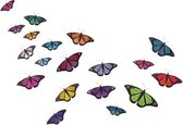 WAND IMPACT Stickers Vlinders met kleurrijke vleugels - 59x40x1 cm - Gekalibreerd monomeer vinyl