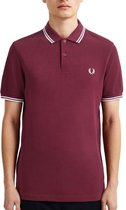 Fred Perry - Twin Tipped Shirt - Heren Polo - M - Rood