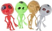 Mesh ball met kleine balletjes alien ruimtewezen 4 stuks - uitdeelcadeautjes - traktatie