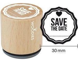 Houten Handstempel Woodies | Save The Date Blanc - Stempels - Stempels volwassenen - Snelle Levering