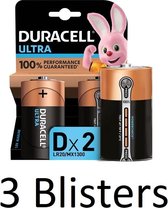 6 Stuks (3 Blisters a 2 st) Duracell Ultra alkaline D-batterijen
