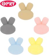 Opry siliconen kralen konijn 5 kleuren assortiment 1