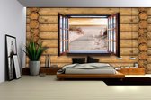 View Cottage Beach Path Sand Sea Photo Wallcovering