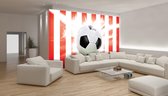 Football Red White Stripes Photo Wallcovering
