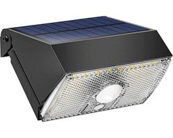 RexTech Solar wandlamp buiten 'Beam' - Helder wit licht - Tuinverlichting met bewegingsmelder - Buitenlamp op zonne-energie - 3 verschillende standen - Zwart
