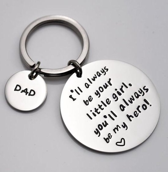 kin speelgoed Gedachte Sleutelhanger - Vader - I''l always be your little girl- Your always be my  hero -... | bol.com