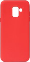 ADEL Siliconen Back Cover Softcase Hoesje Geschikt voor Samsung Galaxy A8 (2018) - Rood