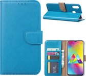 Bookcase Geschikt voor: Samsung Galaxy M20 - Turquoise - portemonnee hoesje
