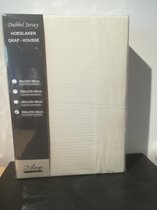 DUBBEL JERSEY HOESLAKEN | 200X220CM | ECRU | EXTRA GROTE HOEKEN EN RONDOM ELASTIEK | 100% KATOEN 220GR/M²