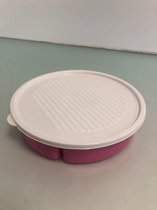 Snackbox rond - roze - met deksel