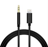 Kabel geschikt voor iPhone Lightning naar Headphone Jack Audio Aux Kabel (1m) - Zwart