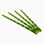 Papieren rietjes 6x200mm bamboe groen, verpakt per 500 stuks in OPP zak