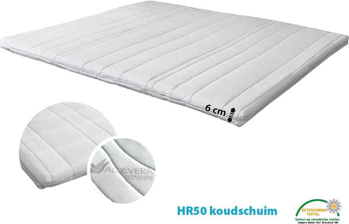 Topdekmatras-Topper Aloa Vera 180/200 HR50 Koudschuim 6 cm