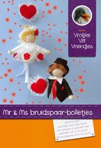 DIY wolvilt pakket: Ms & Mr Bruidspaar bolletjes