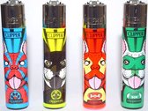 Clipper™ Super Dogs lighters Aansteker (4pcs/Set)