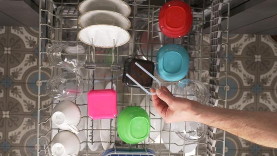 Dish-Flip - vaatklem tegen omkeren plastic potjes - glashouder - onderdeel vaatwasser