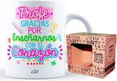 Profe Gracias Por EnseÃ±arnos Con El Corazon Mug