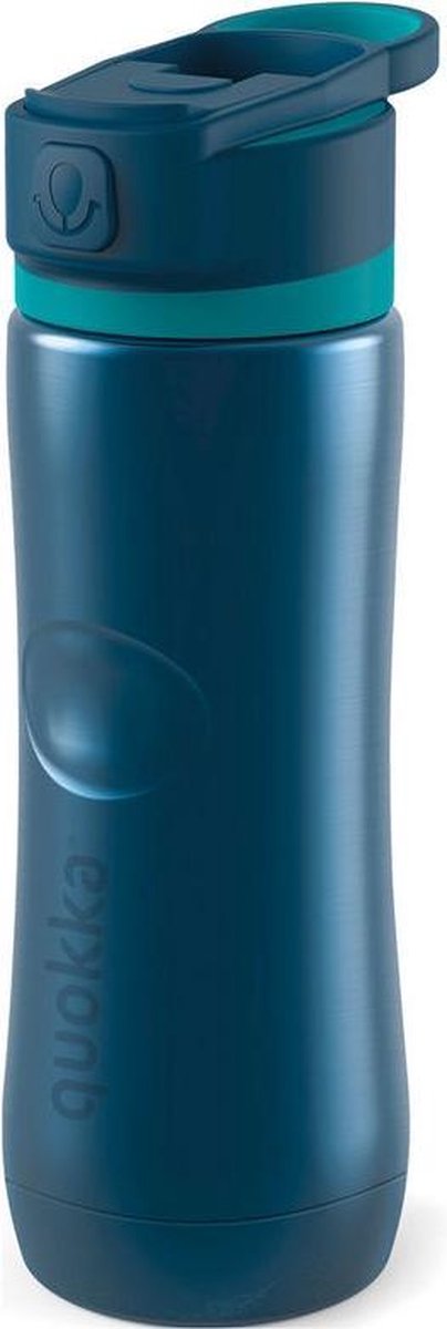 Quokka Spring Sport water bottle pop open lid dual antislip grip 600 ml (Azurite)