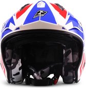 SOXON SR-401 Storm Blauw - jethelm, scooter helm, motorhelm dames, heren met zonnescherm en vizier, hoofdomtrek 53 - 54 cm XS