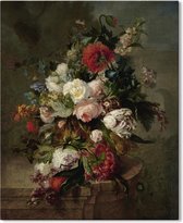 Canvas Schilderij Stilleven met bloemen - Harmanus Uppink - 40x50 cm