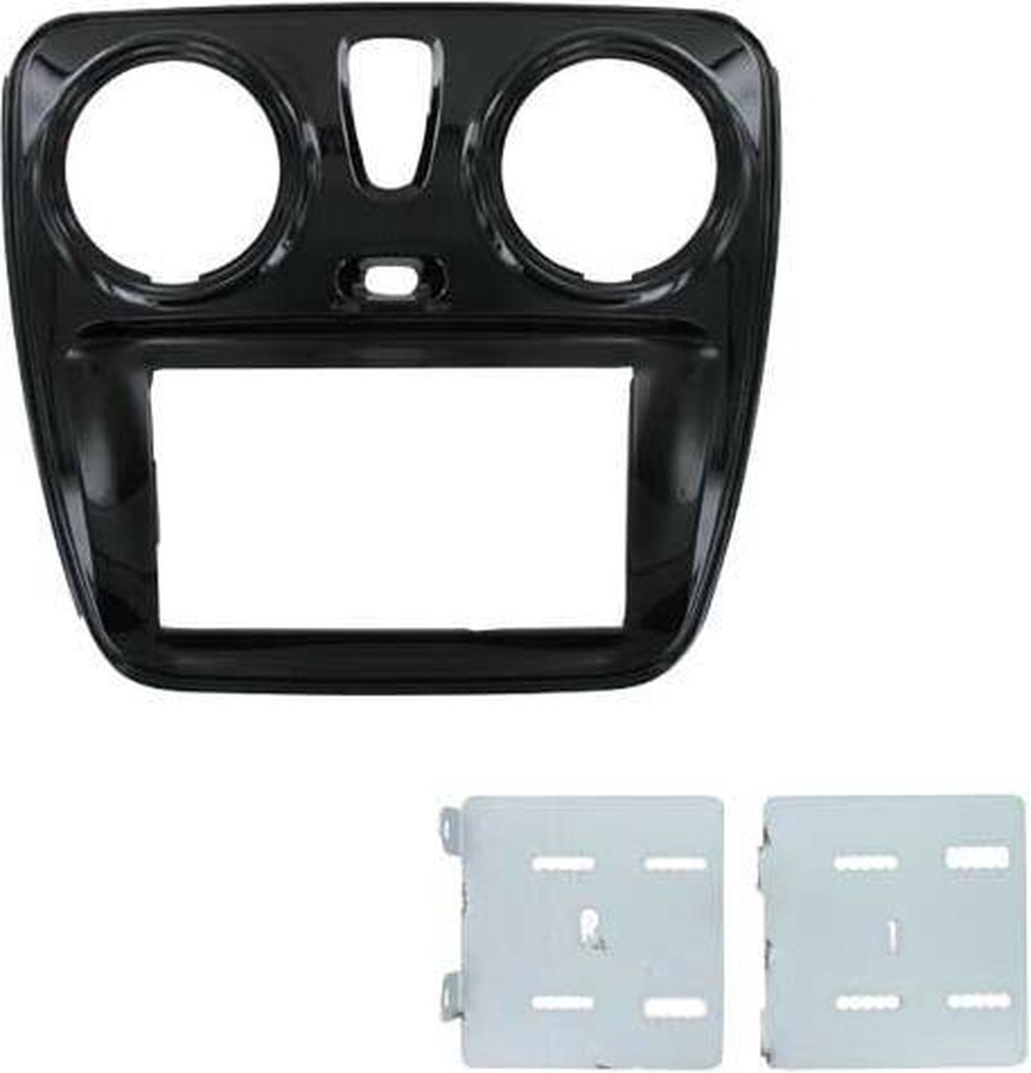 2-DIN DACIA LODGY/DOKKER 2012 ->met OEM 1-din unit piano zw