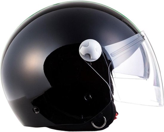 54 - 60 cm motorhelm, open helm van leer en zachte