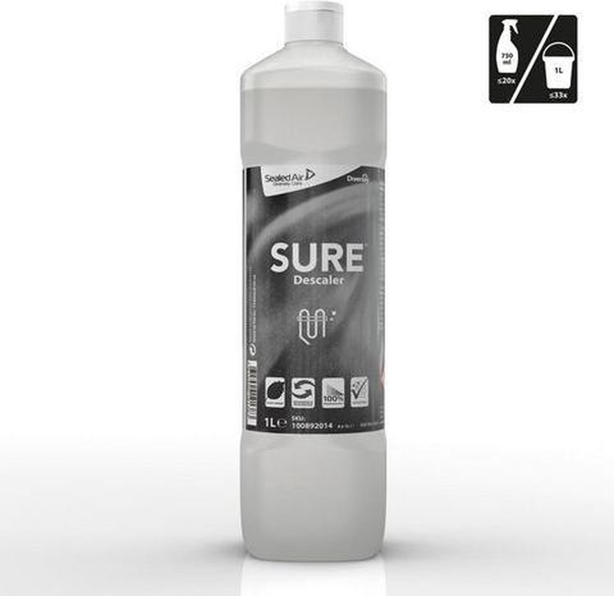 Diversey SURE ontkalker, plantaardig, 100% biologisch afbreekbaar, 1 l (doos 6 liter)