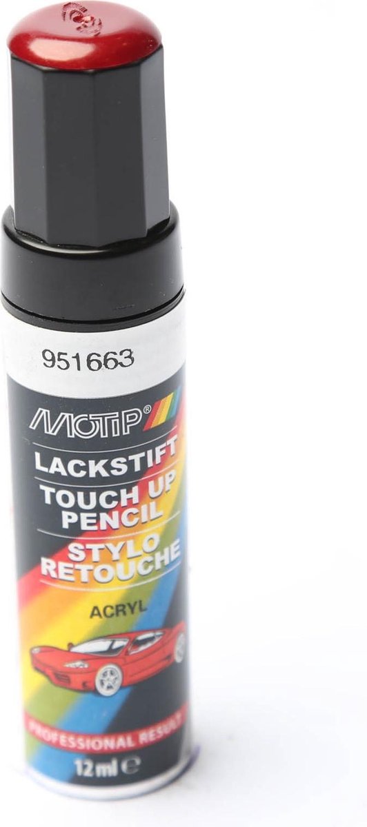 Motip 951663 - Auto lakstift - Rood Metallic - 12 ml