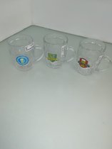 Bierglazen met gekleurde opdruk - 3 stuks
