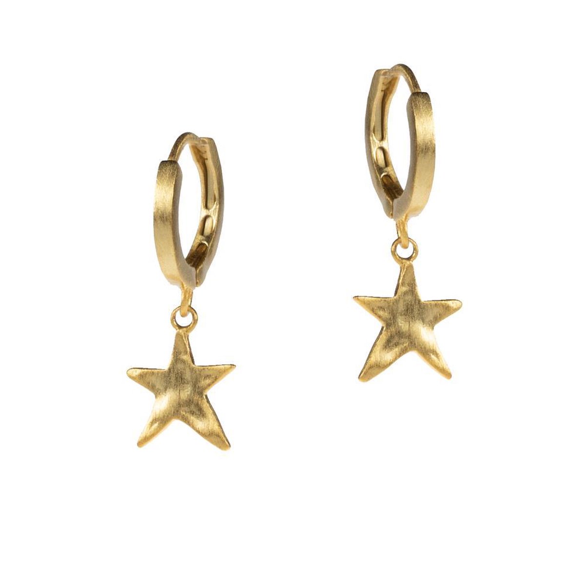 Lauren Sterk Amsterdam - oorbellen - hangers - ster - verguld - extra coating