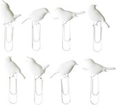 BIRD CLIP set/8 WH