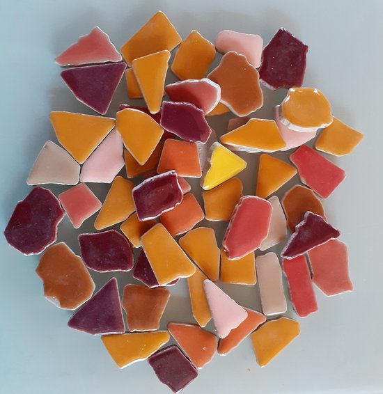 Keramische Mozaiek Steentjes Warme Mix 300 gram - Konka's Mozaiek